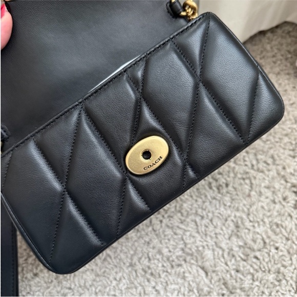 Final price NWT Coach Quilted Tabby Wristlet Crossbody Bag with Gold Chain - Picture 10 of 15